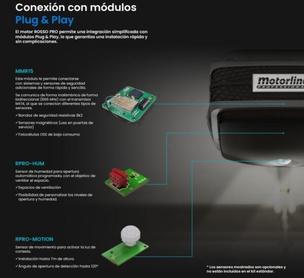 Kit motor puerta de garaje seccional Motorline Rosso Pro 02