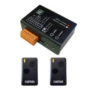 Kit placa control motores puerta enrollable Clemsa CR81 con 2 mandos a distancia Clemsa Mutancode NT2 s 433mhz