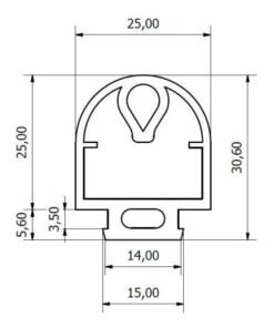 Goma paragolpes 25 x 25 correderas y basculantes 1
