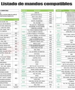 Mando de garaje universal copiador clonador 433-868mhz -LISTA MANDOS COMPATIBLES