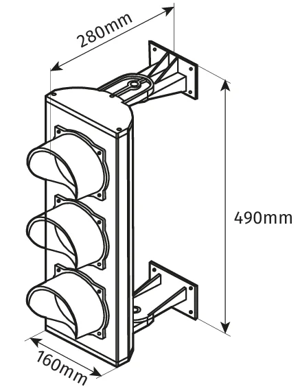 Semáforo led parking garaje Motorline MS03 230v 3 colores medidas