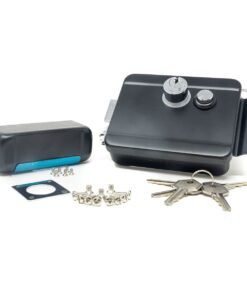 Electrocerradura con pulsador VDS para puertas de garaje.